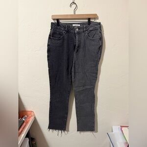 PacSun Women's Two-Tone Black Washed Slim Straight Jeans